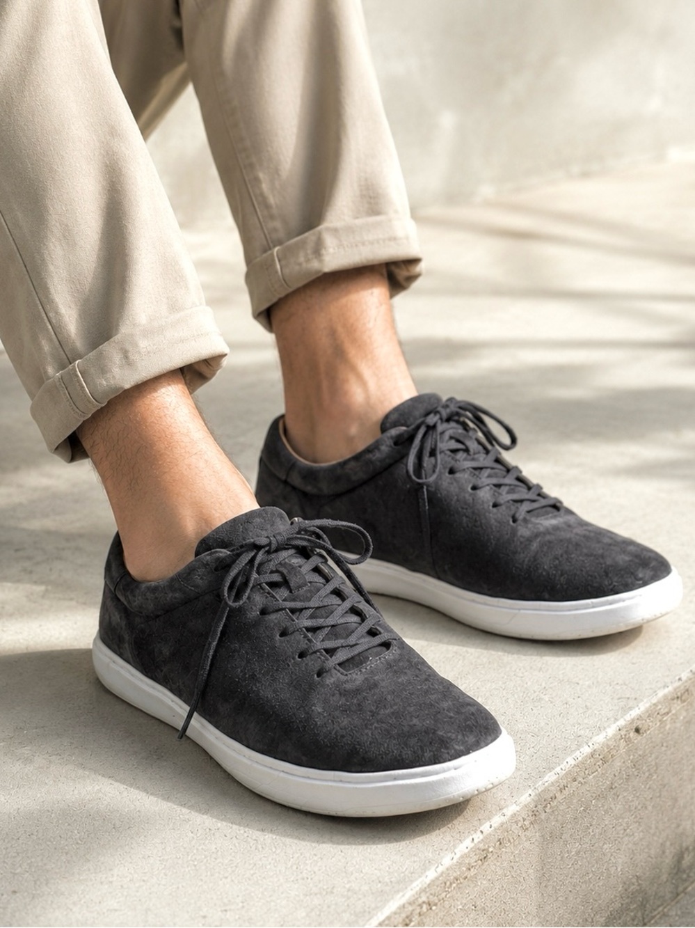 Cuater By TravisMathew Charcoal Gray Suede Sneakers Size 10.5
